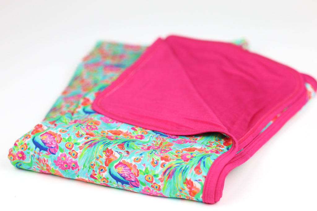 Pretty Peacocks Bamboo Blanket